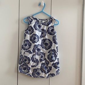 Old navy summer dress, white Witt navy flower pattern, 3T